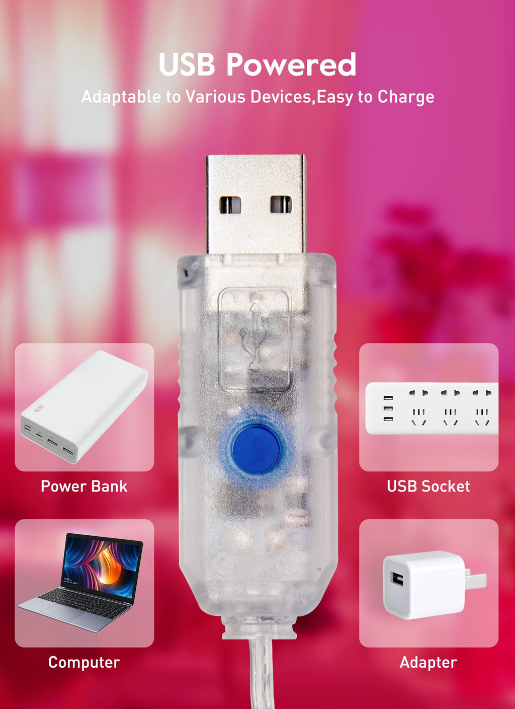 33 FT / 100 LED / Pink