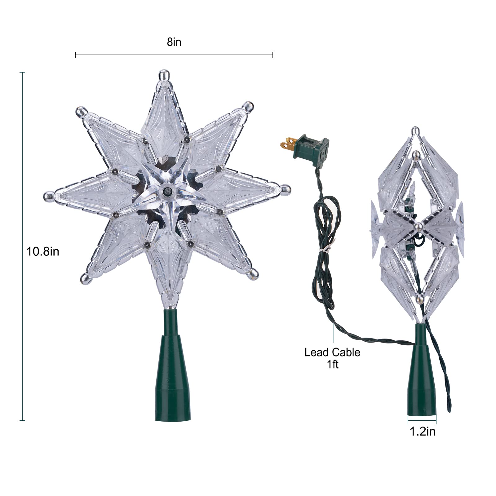 10.8 Inches / 10 Bulbs / Clear Octagram