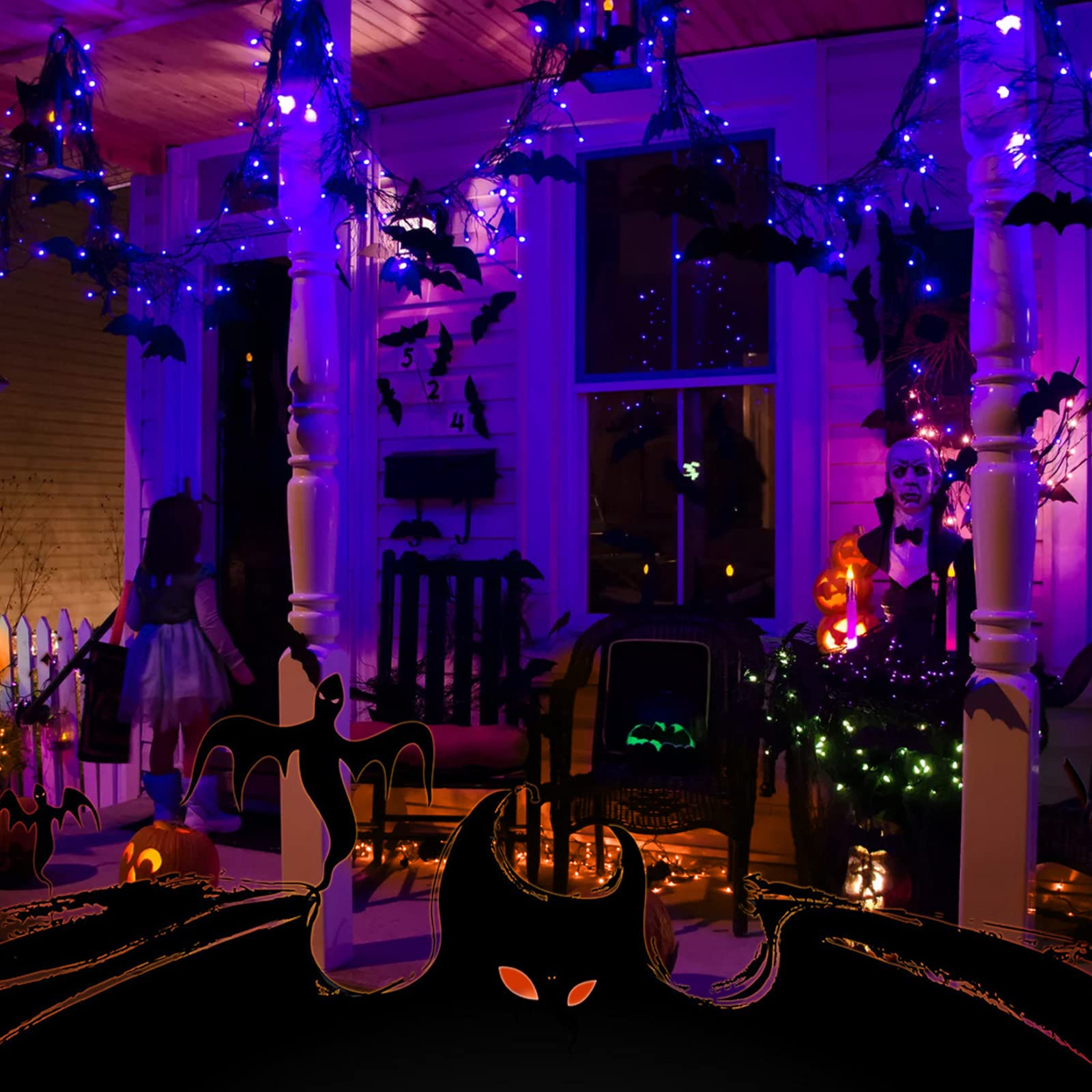 2 x 25 Feet / 100 Bulbs / Clear Purple