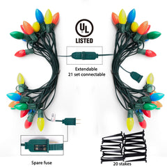 25.7 Feet / 20 ClearBulbs / Ceramic Multicolor