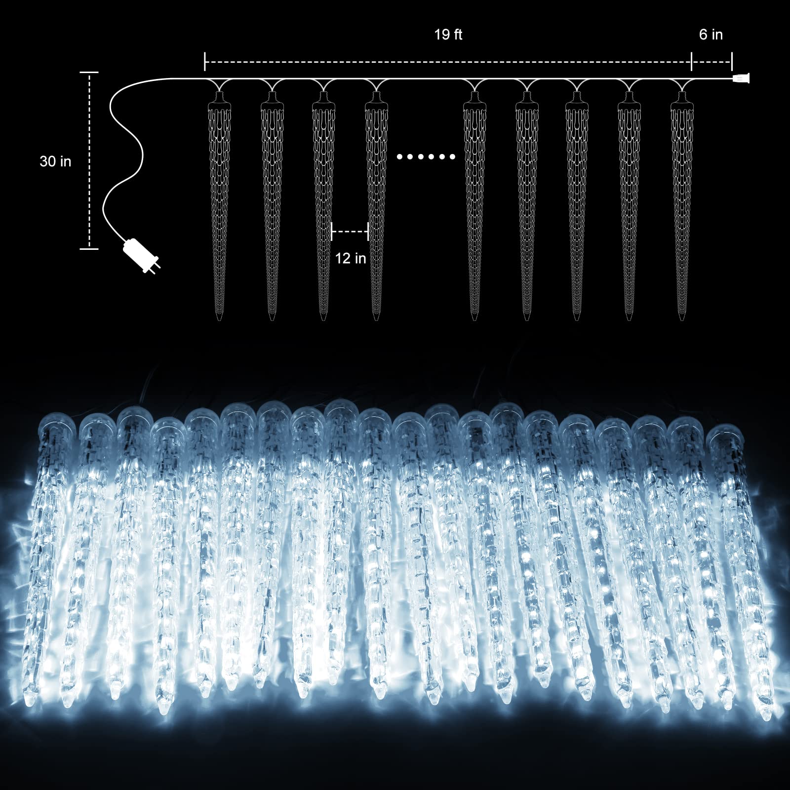 20 Feet / 20 Tubes / 480 LED / Pure White