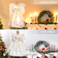 16.9 Inches / Angel with Candle / Warm White