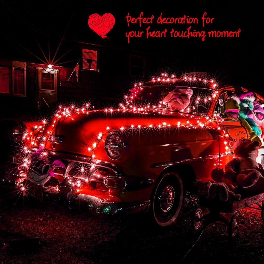 1 x 25 Feet / 100 Bulbs / Red / White Wire