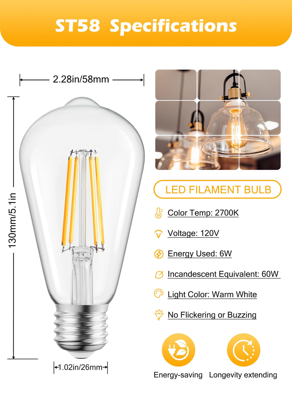 2 Count / LED Bulb / Warm White
