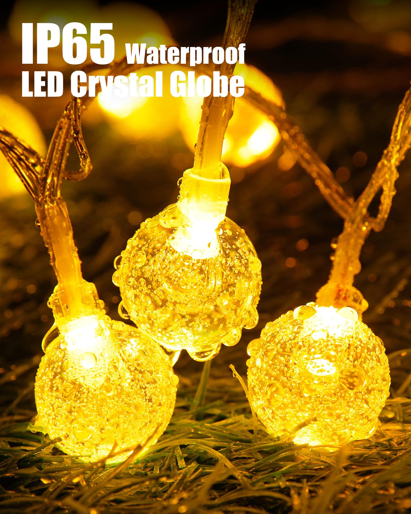 Crystal Globe String Lights, 16 Colors 7 Modes with Remote