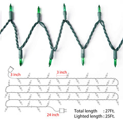 1 x 25 Feet / 100 Bulbs / Green