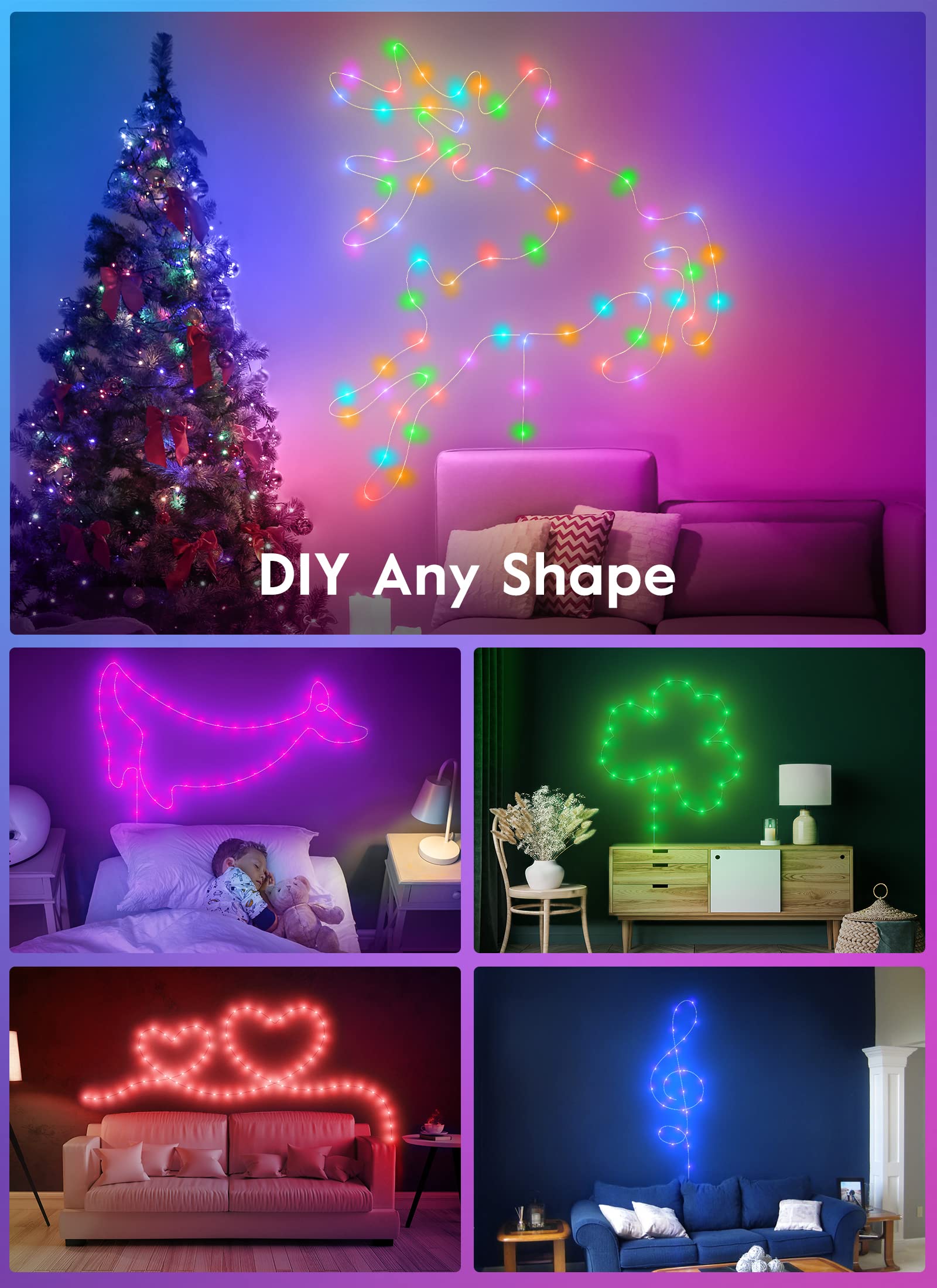 33 Feet / 100 LED / 9 Colors / 22 Modes
