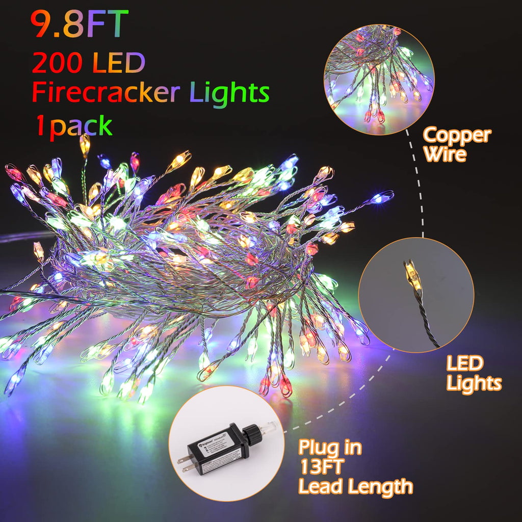 1 x 10 Feet / 200 LED / Multicolor / Silver Wire