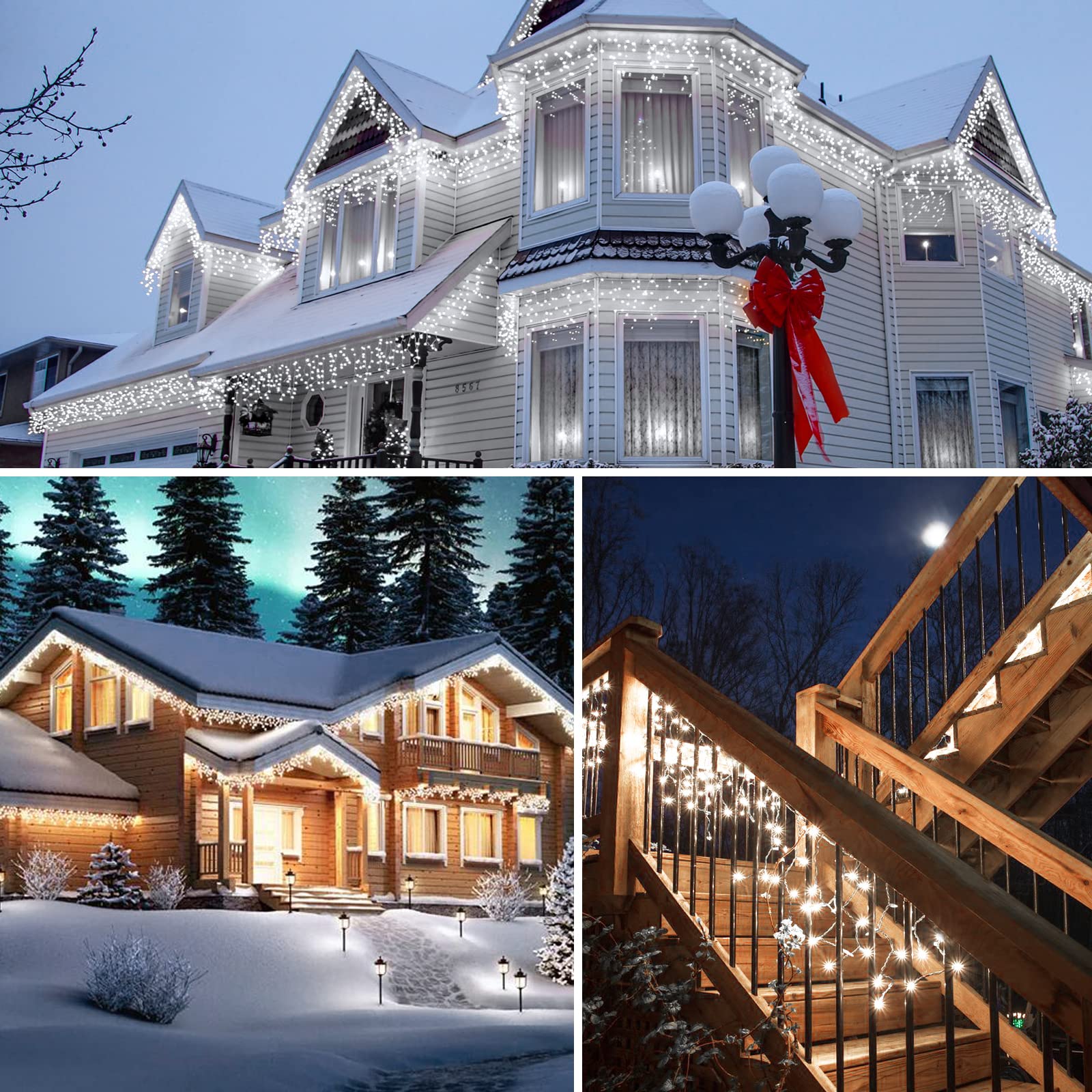 Christmas LED Icicle Lights with Remote