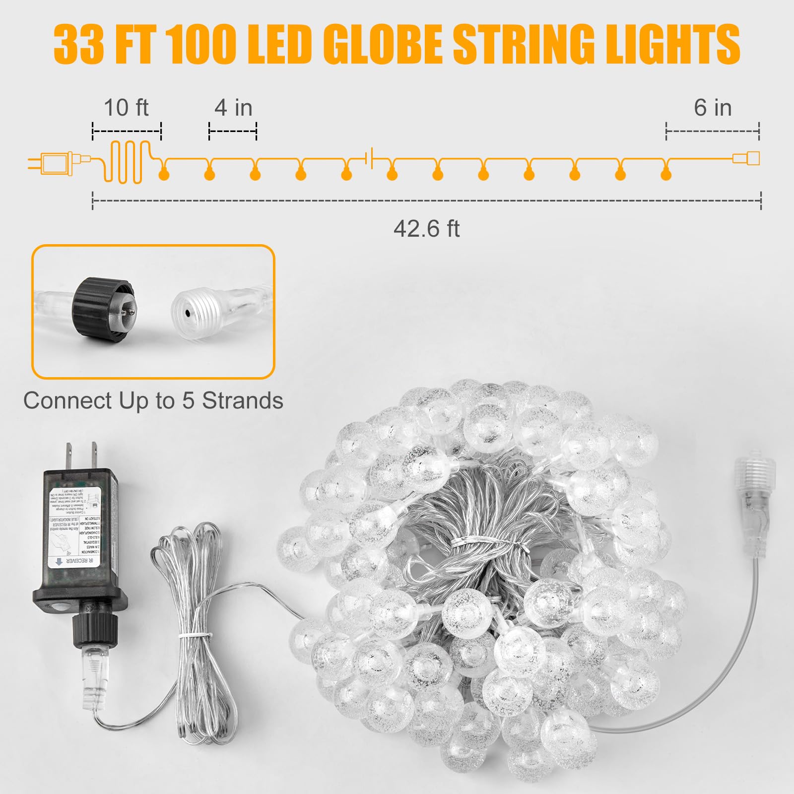 33 Feet / 100 LED / Warm White