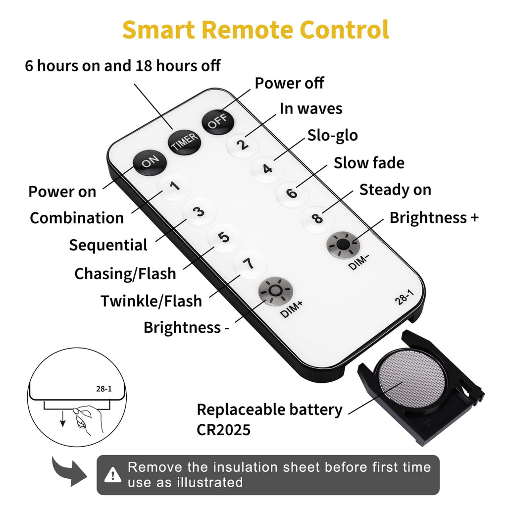 33 Feet / 100 LED / Pure White / Adapter