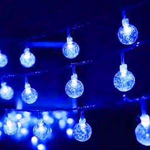 1 x 35 Feet / 60 LED / Crystal Globe / Blue