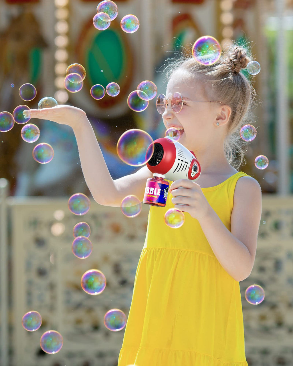 2 Bubble Guns / 2 Buble Bottles / Red & Blue