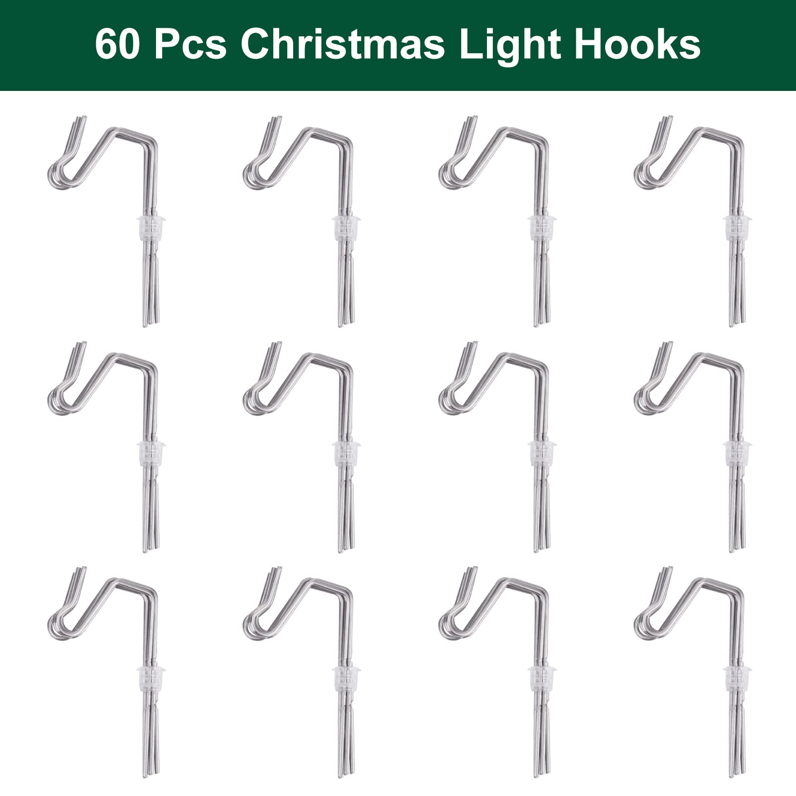 Light Clips For Outside String Lights 70 Pcs Stainless Steel Christmas Light Clips - Gutter Hooks For Outdoor Holiday Decorations Christmas Light Hooks