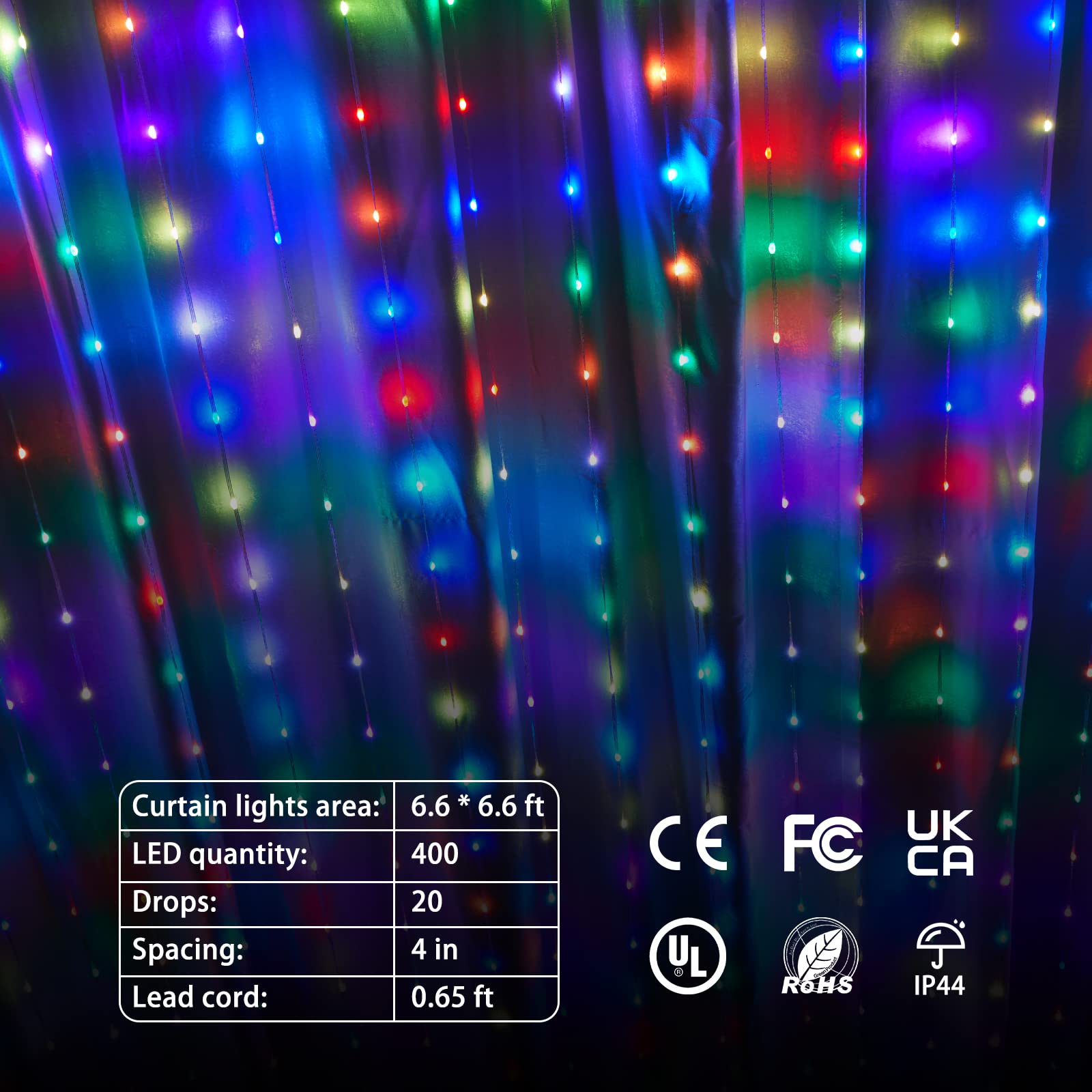 Christmas Smart Curtain Fairy Lights, Remote & Music Sync APP